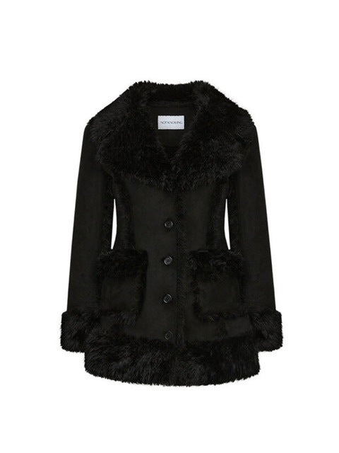 【NOT KNOWING】HOURGLASS MOUTON FUR COAT / 【ノットノーイング】アワーグラスマウンテンファーコート