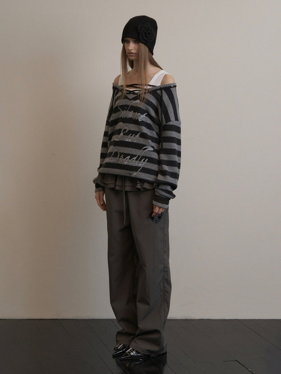 【SETUP-EXE】STRIPE V-NECK MTM / 【セットアップエグゼ】ストライプボーダーVネック長袖ニット