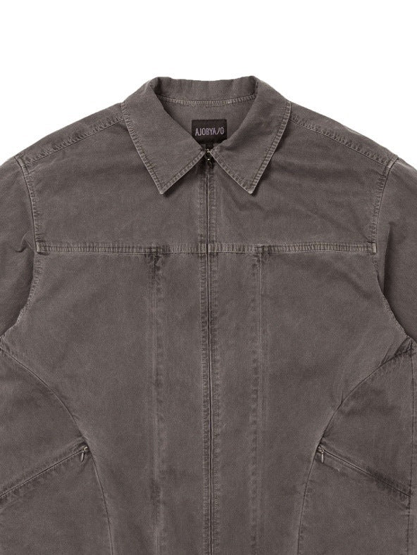 【AJOBYAJO】Paneled Zip-Up Shirt