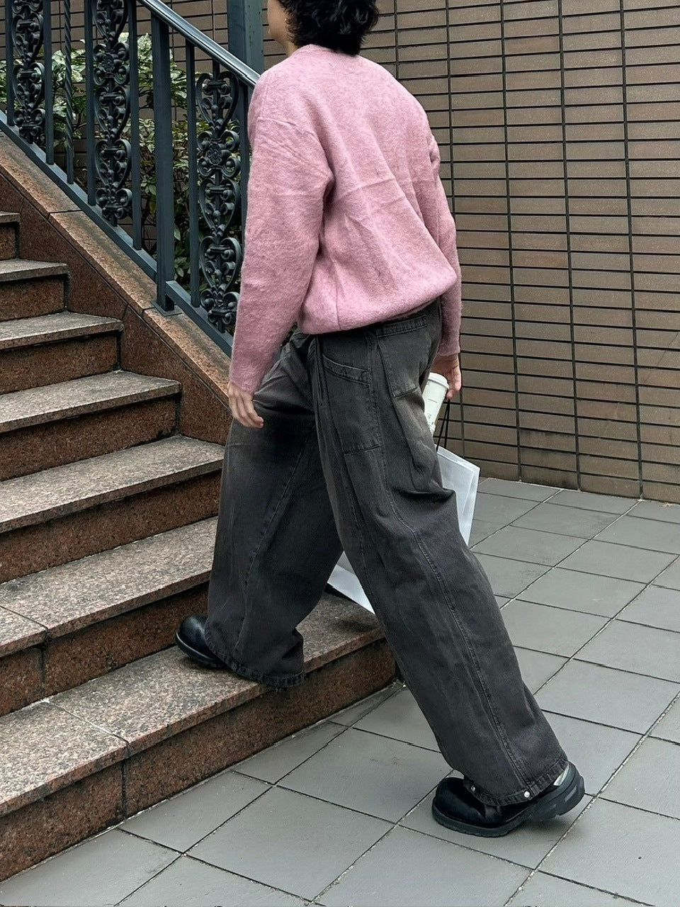 受注制【Chikashitsu +】unisex slogan knit (4color)