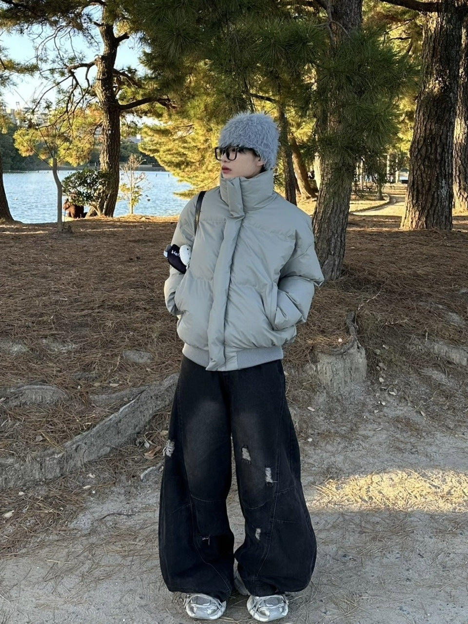 国際配送【LUV CODE】point damage balloon denim pants