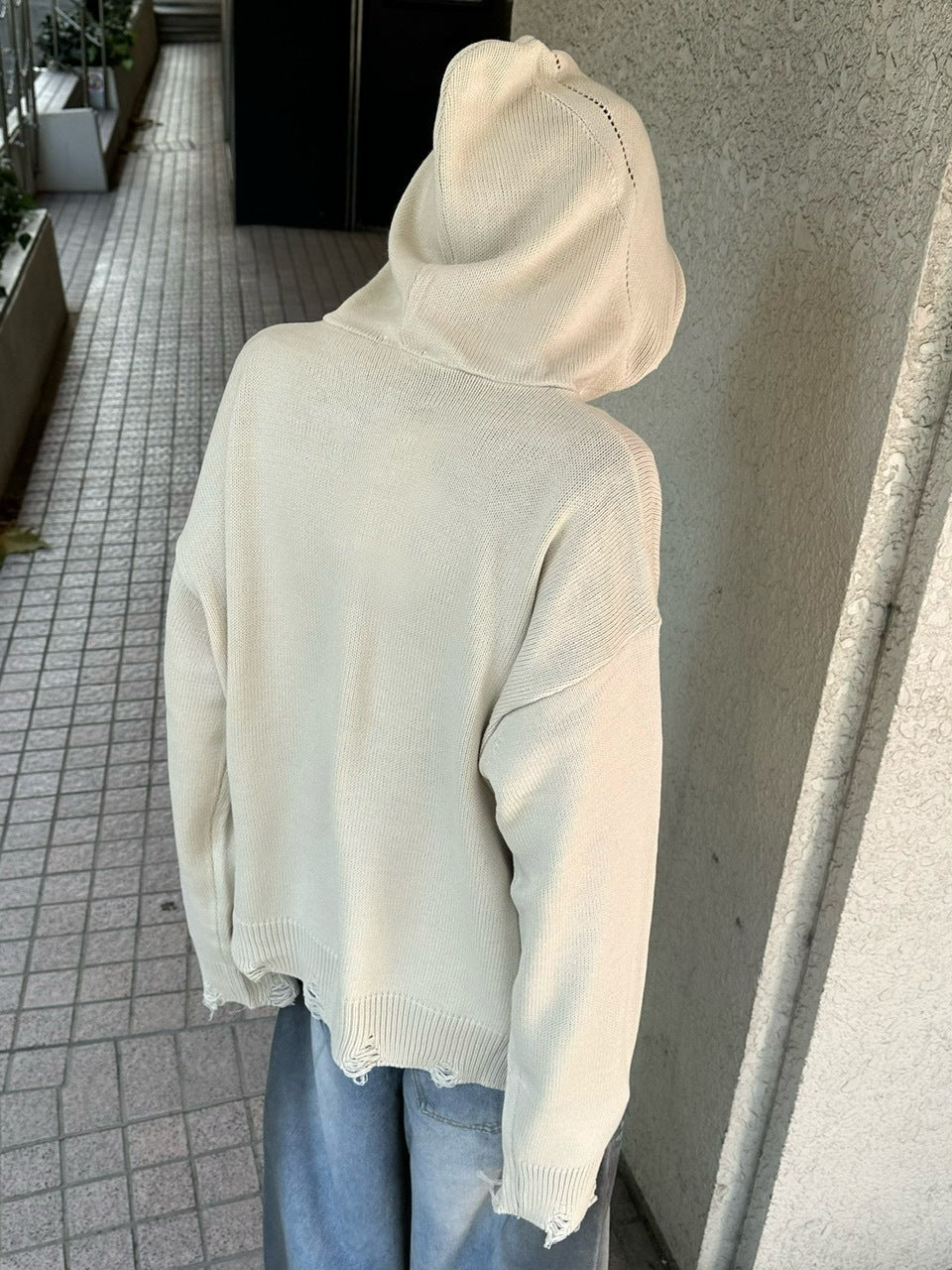 大阪店WEB限定受注制【Chikashitsu +】full zip up knit hoodie (3color)