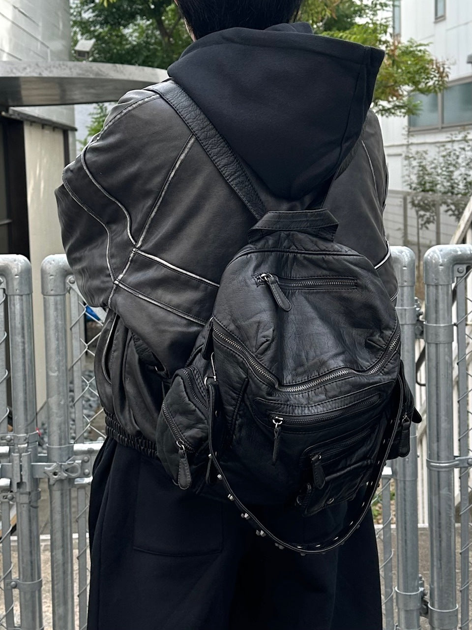 大阪店WEB限定受注制【Chikashitsu +】leather studs backpack