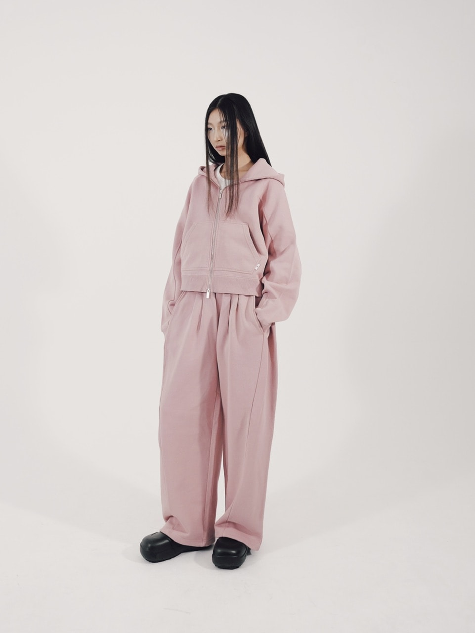 【CS】2tuck sweat pants (pink)