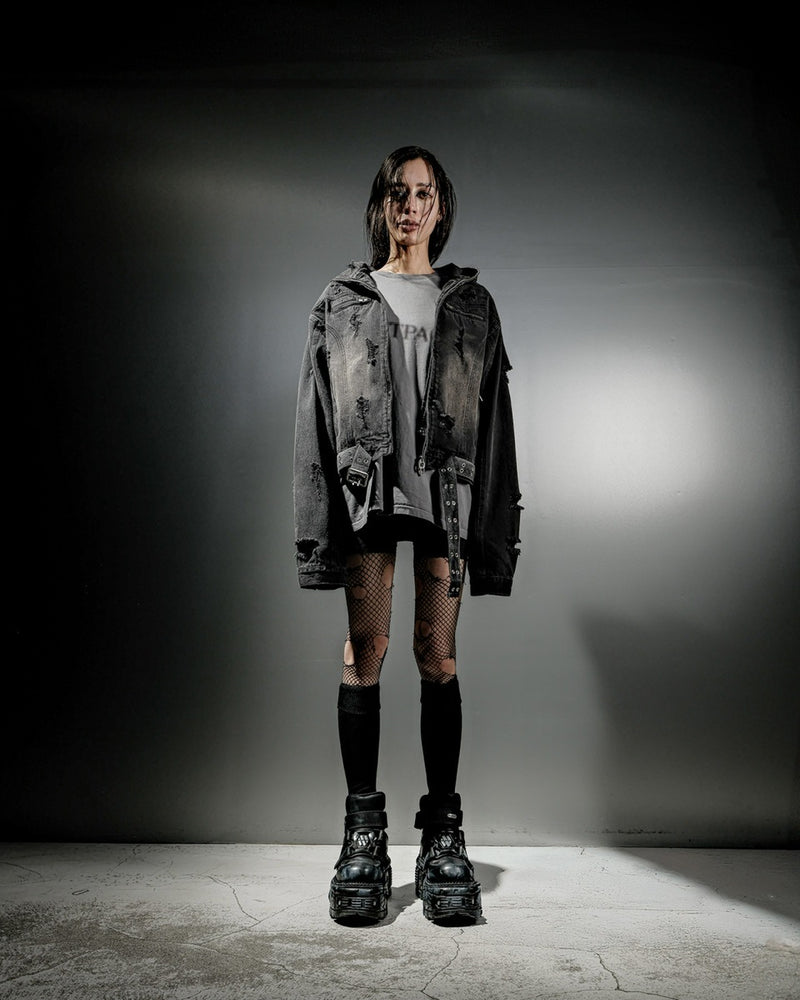 【DIG YOUR OWN GRAVE】DENIM HOOD JKT / 【ディグユアオウングレイブ】フード長袖デニムジャケット