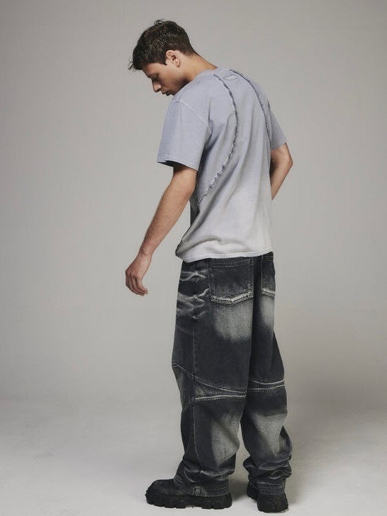 【BLR BLUER】DESTROYED GRADATION BLEACHED SHORT SLEEVE