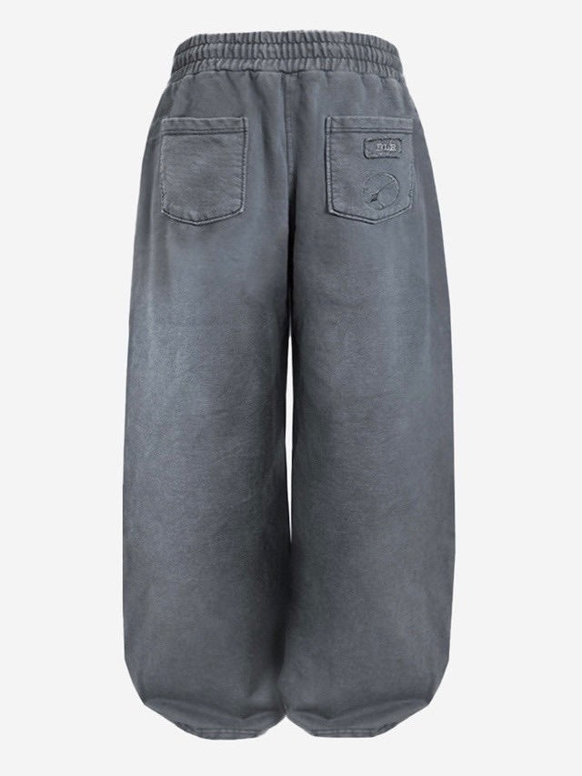 【BLR BLUER】Dyed Circle Logo Over-fit Armor Sweat Pants