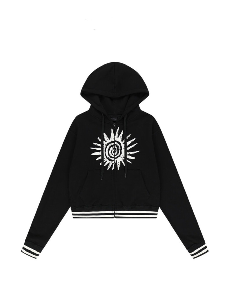 【AAKAM】Cracked Sun Zip-Up Hoodie
