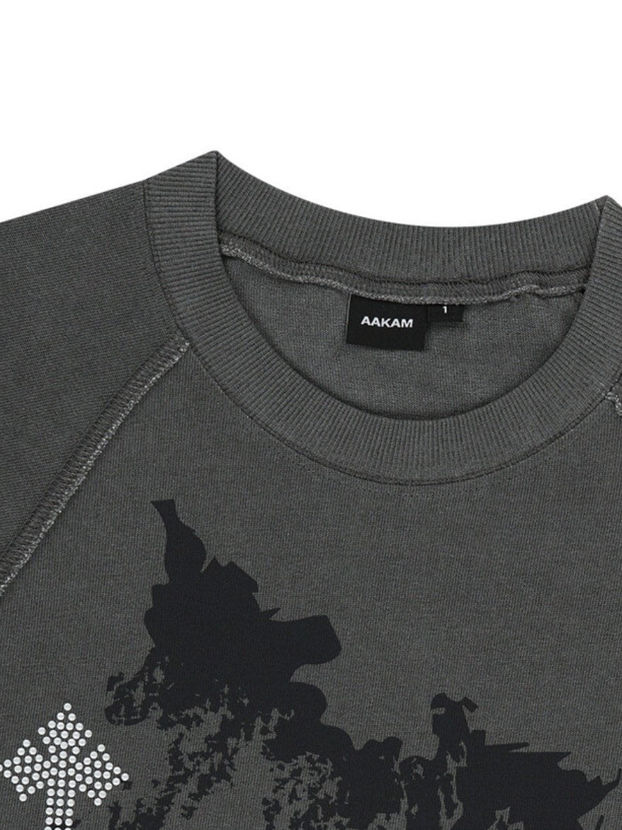 【AAKAM】Cross Studded Sweatshirts