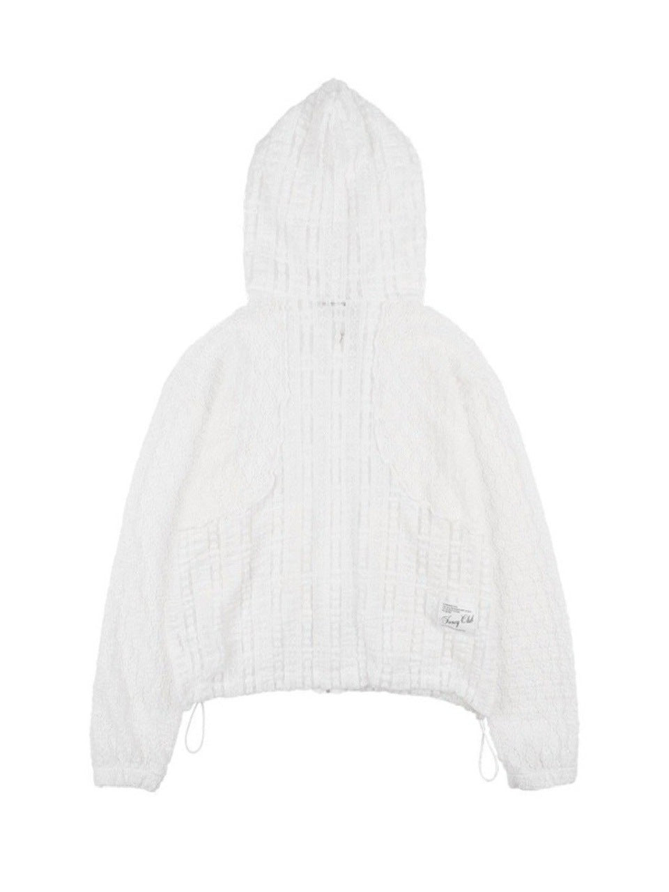 【FANCY CLUB】PLUMPY LACE LINE HOOD ZIP-UP / 【ファンシークラブ】レースメッシュジップアップパーカー