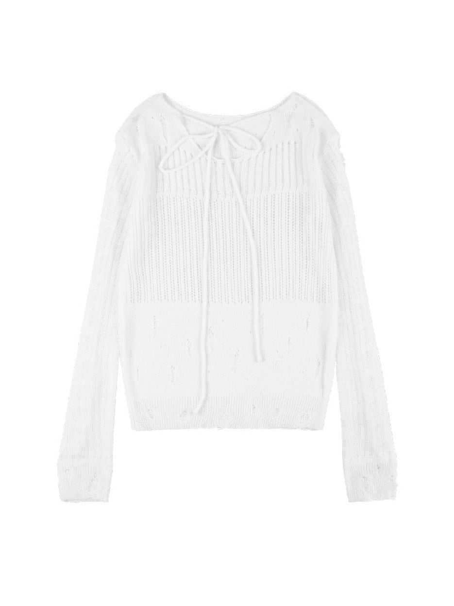 【FANCY CLUB】2-WAY DAMAGE KNIT LONG SLEEVE / 【ファンシークラブ】ダメージルーズニット