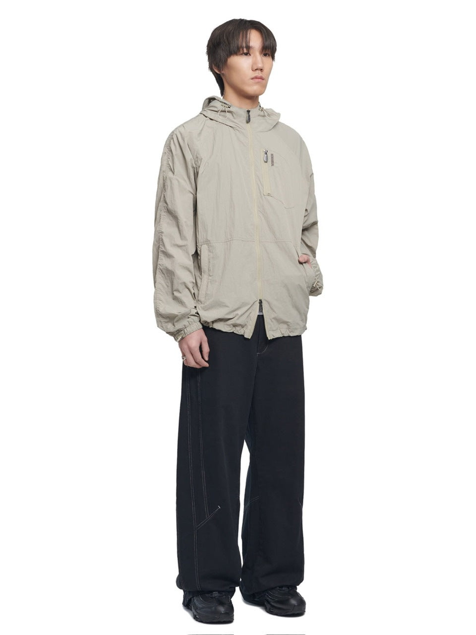 【NOMANUAL】SAIL WIND SHELL / 【ノーマニュアル】ロゴ長袖パーカー