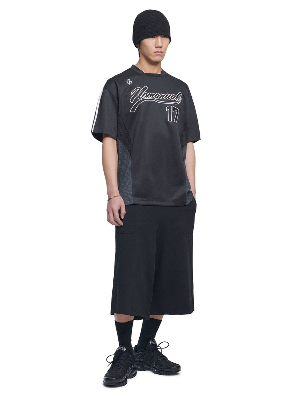 【NOMANUAL】SWEEP BASEBALL JERSEY / 【ノーマニュアル】ベースボールジャージロゴ半袖Tシャツ