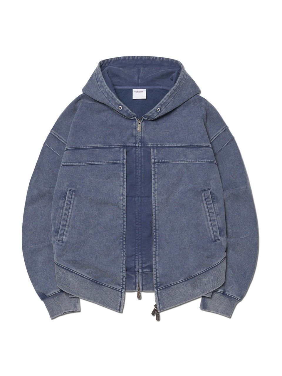 【NOMANUAL】VINTAGE LAYER HOODED ZIP-UP / 【ノーマニュアル】ビンテージレイヤードジップアップパーカー