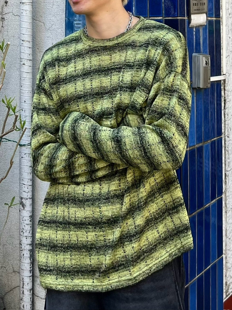 【Chikashitsu +】gradation border knit (5color) / 【チカシツプラス】グラデーションボーダー長袖ニット