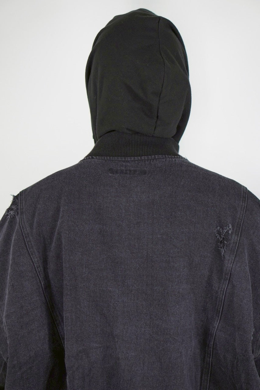 【Chikashitsu +】denim flight bomber jacket (2color)