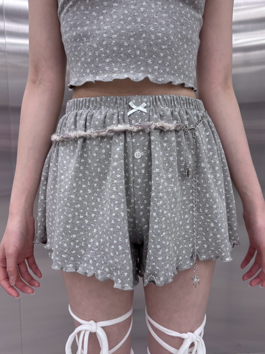 受注制【nmtc +】flower mini shorts (2color)