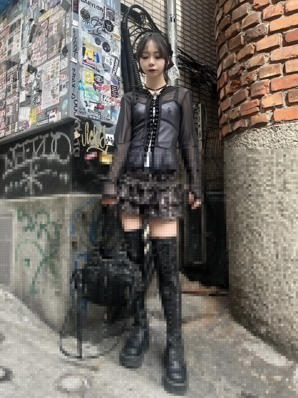 受注制【Never mind the XU】leopard frill mini skirt (2color)