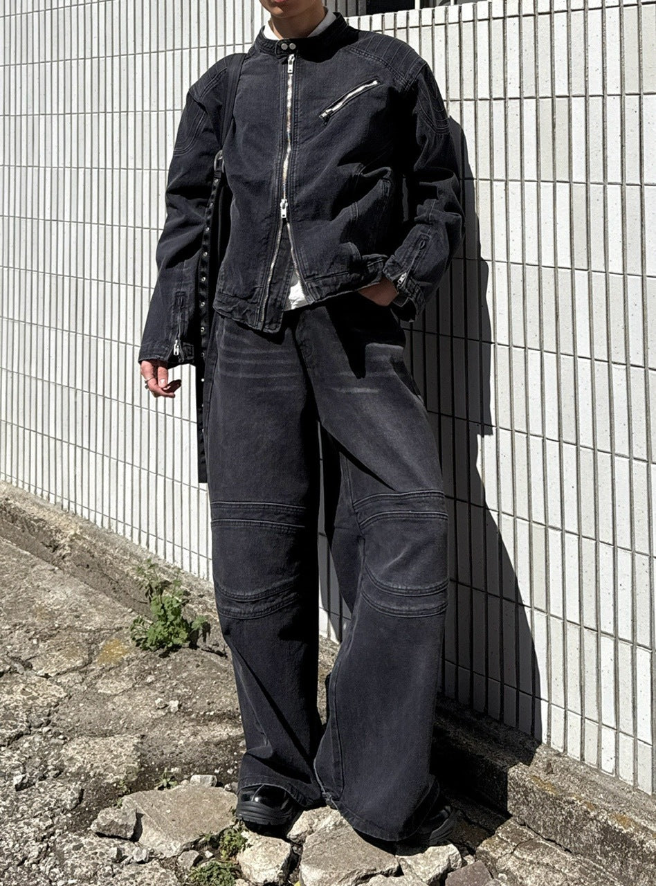 東京店WEB限定受注制【Chikashitsu +】biker denim pants