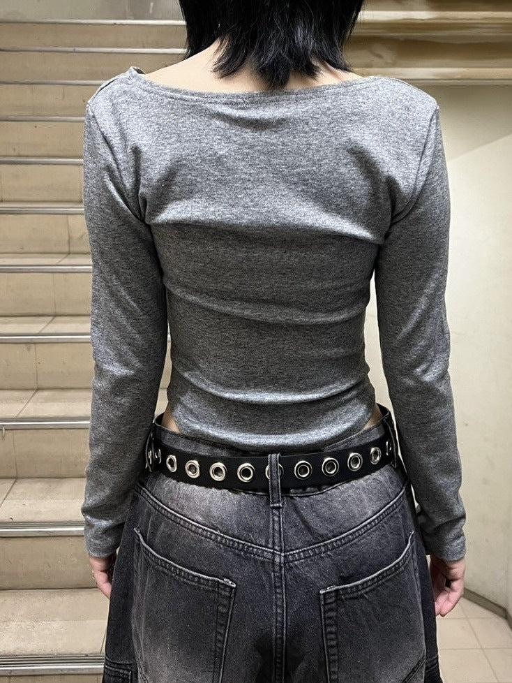 【Never mind the XU】v neck vintage print long sleeve tee (3color) / 【ネバーマインドザエックスユー】Vネックヴィンテージプリント長袖Tシャツ