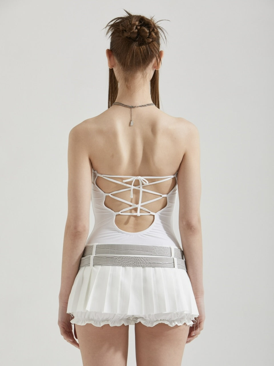 【GATELESS】MICRO MINI PLEATS SKIRT PANTS