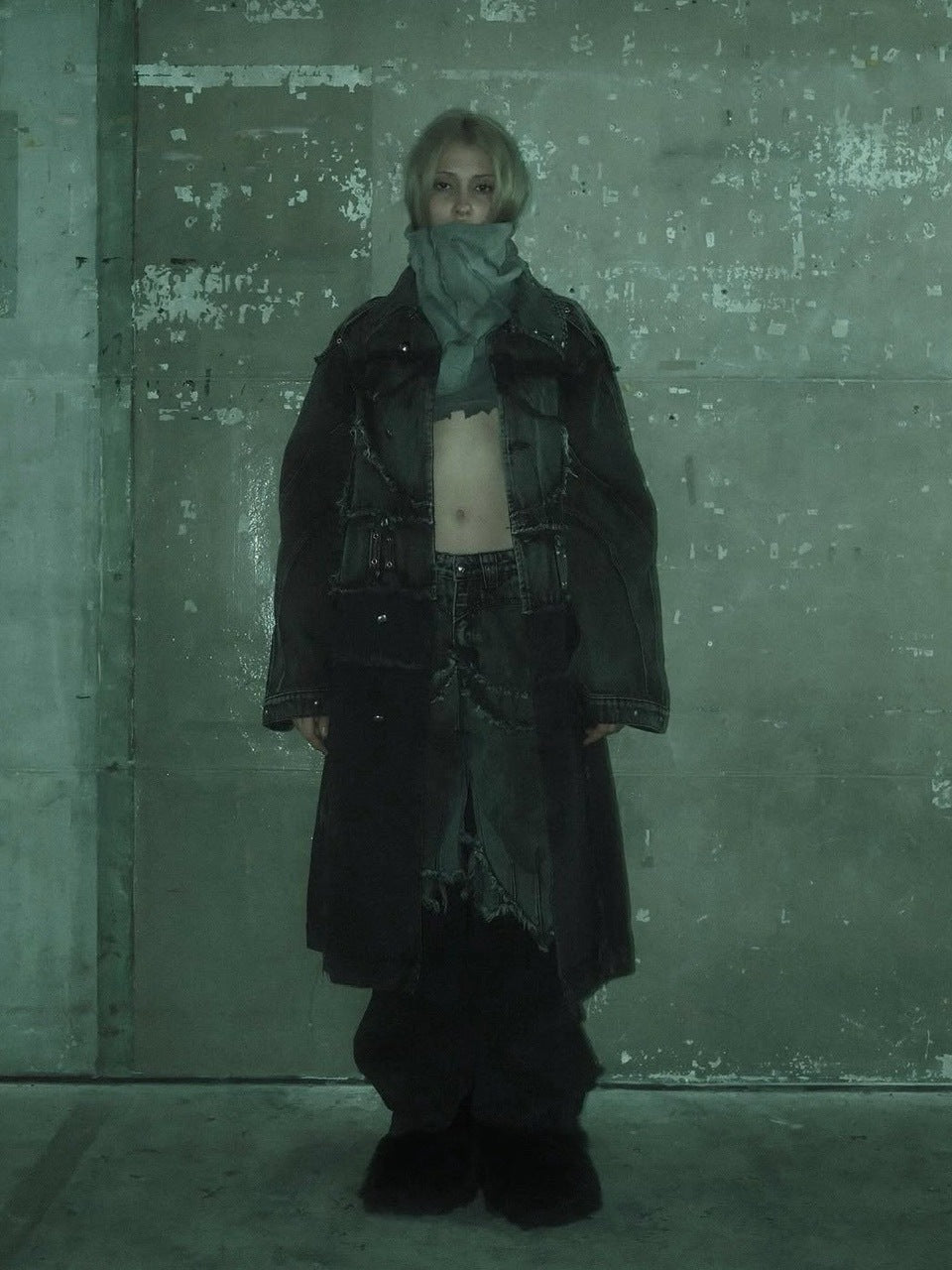 【Cozy world Wide】"005 CHAOS DREAM" WAXED GREY LAYER PANTS