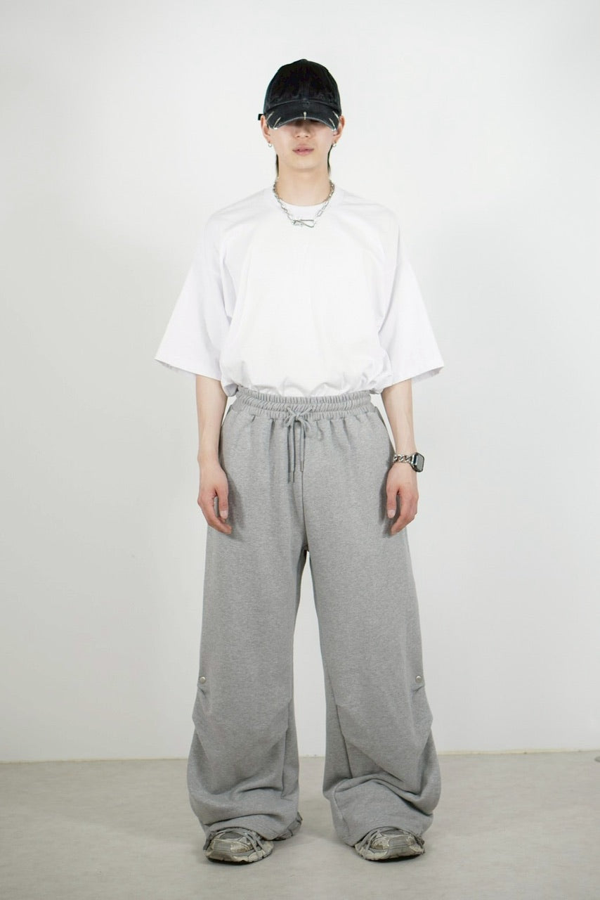 受注制【Chikashitsu +】side snap button sweat pants (2color)