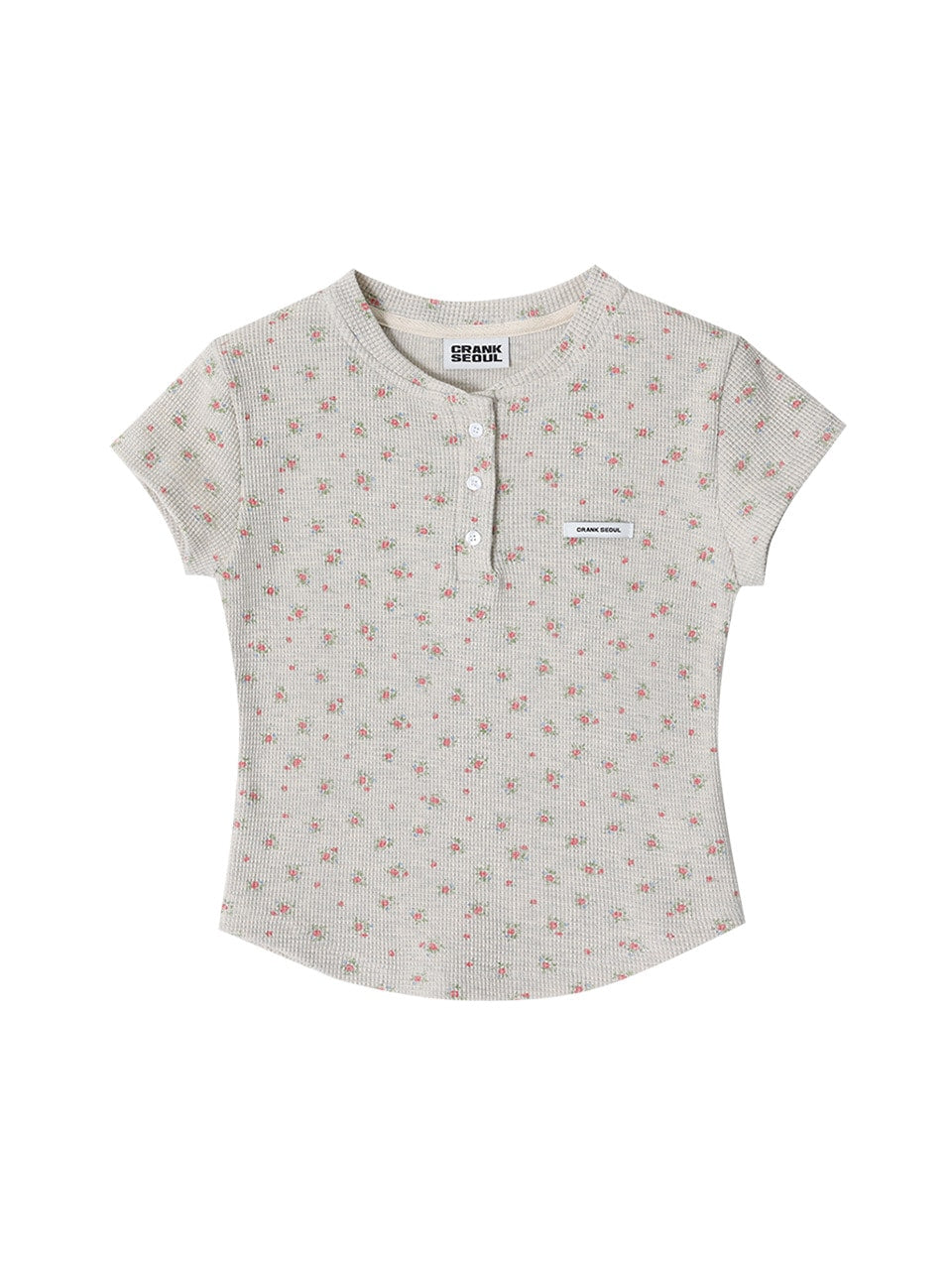 【CRANK】FLOWER HENLEY NECK TOP
