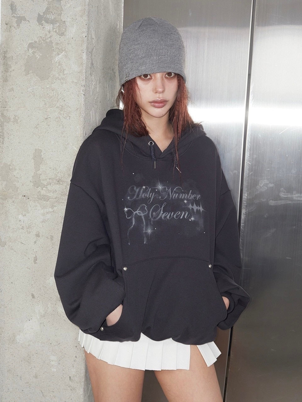 【HOLY NUMBER 7】LOVELY RIBBON DANCER CUBIC HOODIE