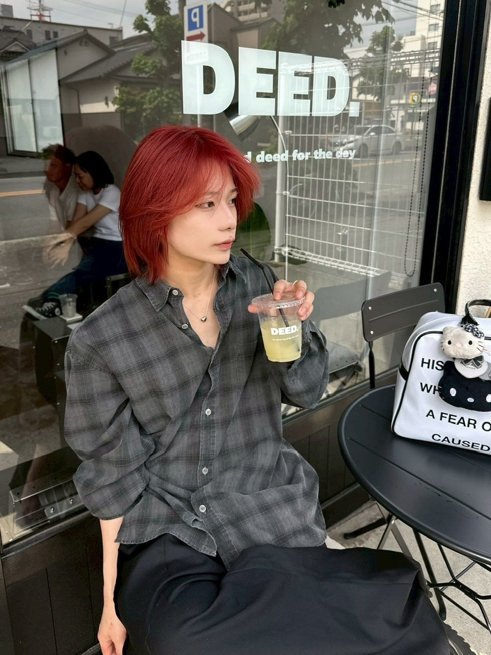 受注制【LUV CODE】pigment check shirt