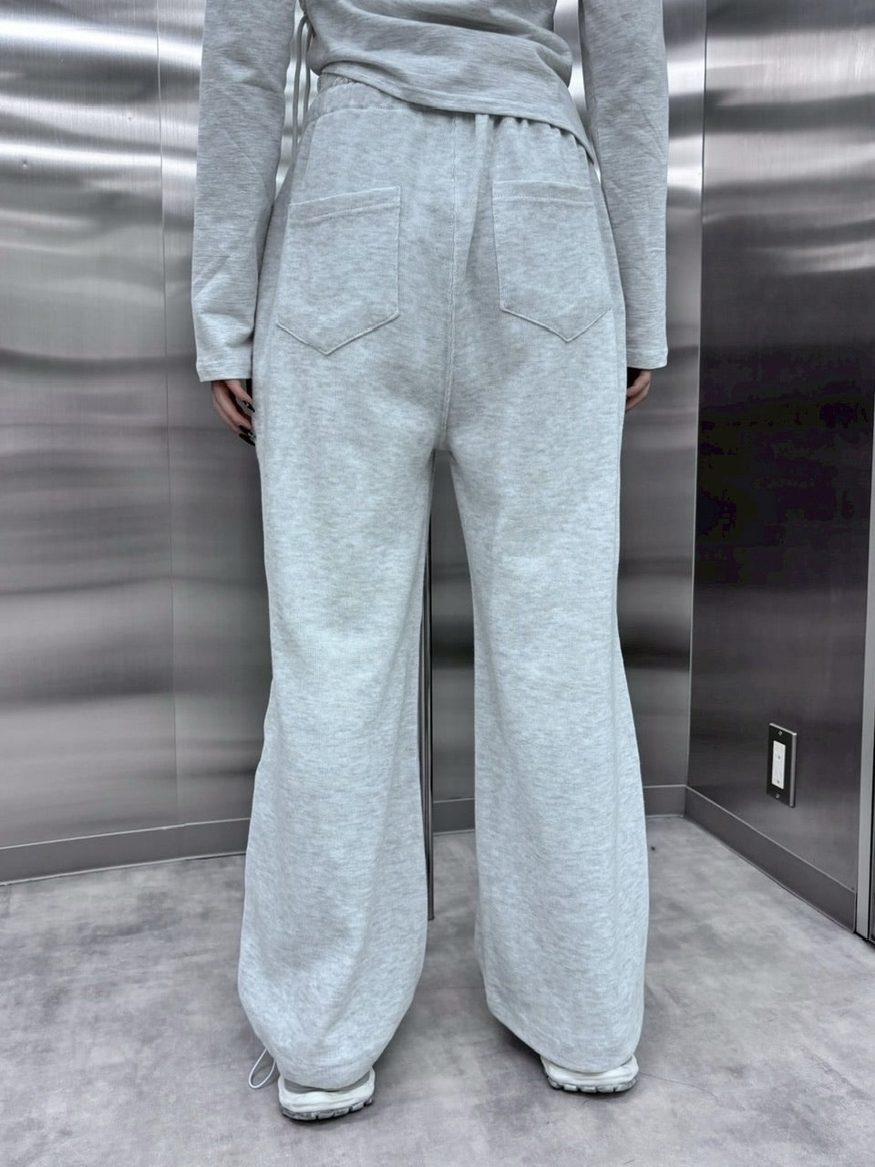 受注制【nmtc +】lace layered sweat pants (2color) / 【エヌ
