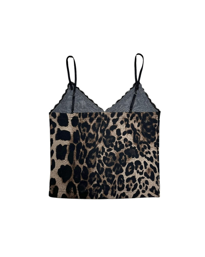 受注制【Never mind the XU】leopard camisole (2color)