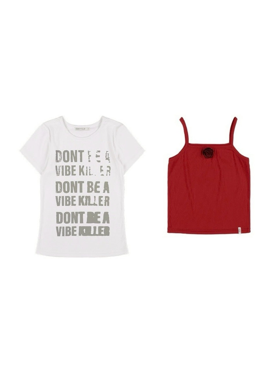 【FANCY CLUB】3-WAY LETTERING CORSAGE TEE