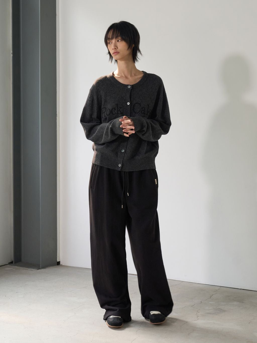 【ROCK CAKE】Argyle Punching Knit Cardigan