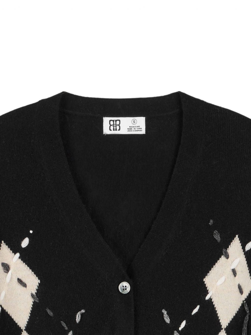 【ROCK CAKE】Argyle Stitch Knit Cardigan