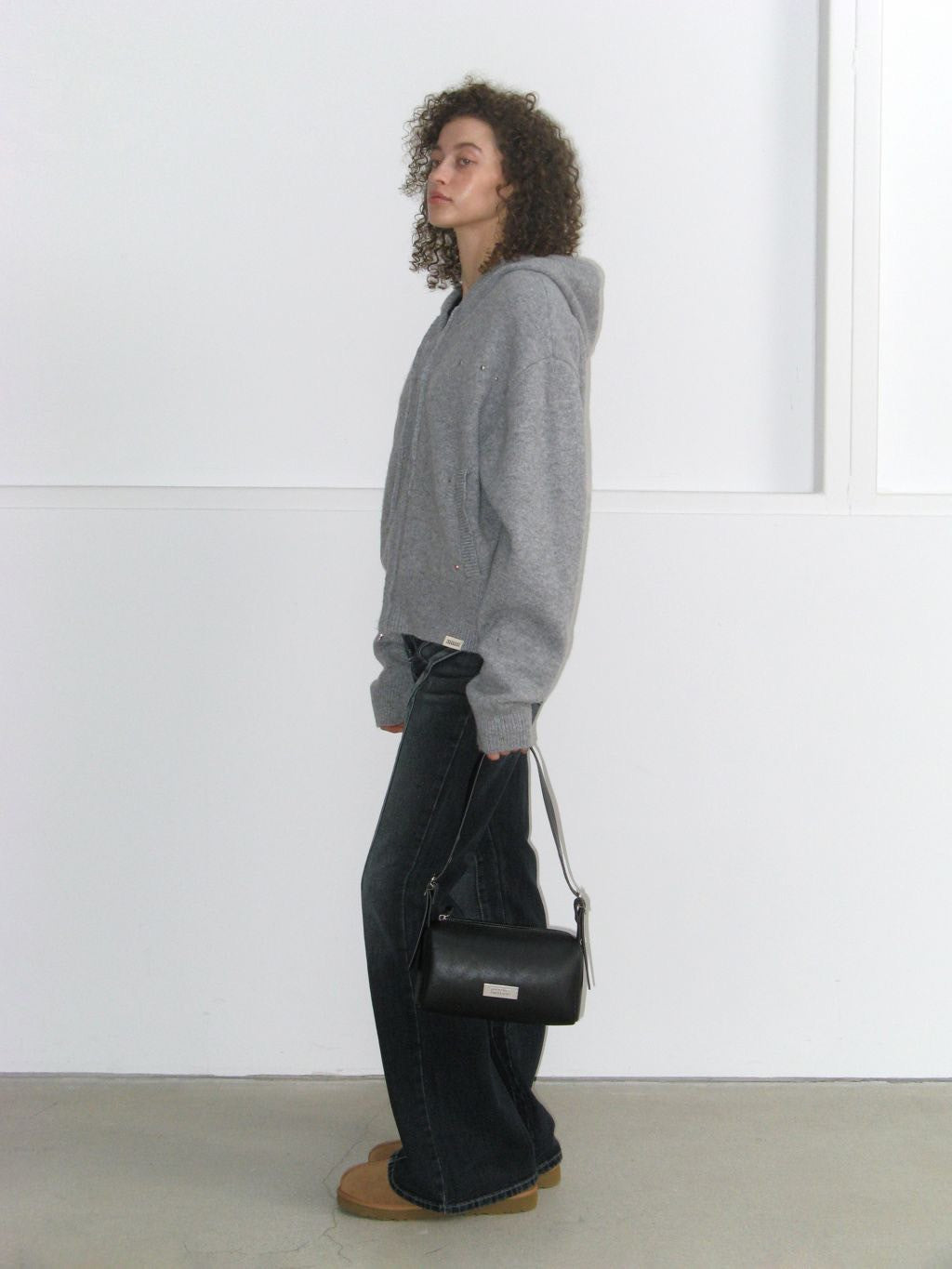 【ROCK CAKE】Square Leather Belt Shoulder Bag