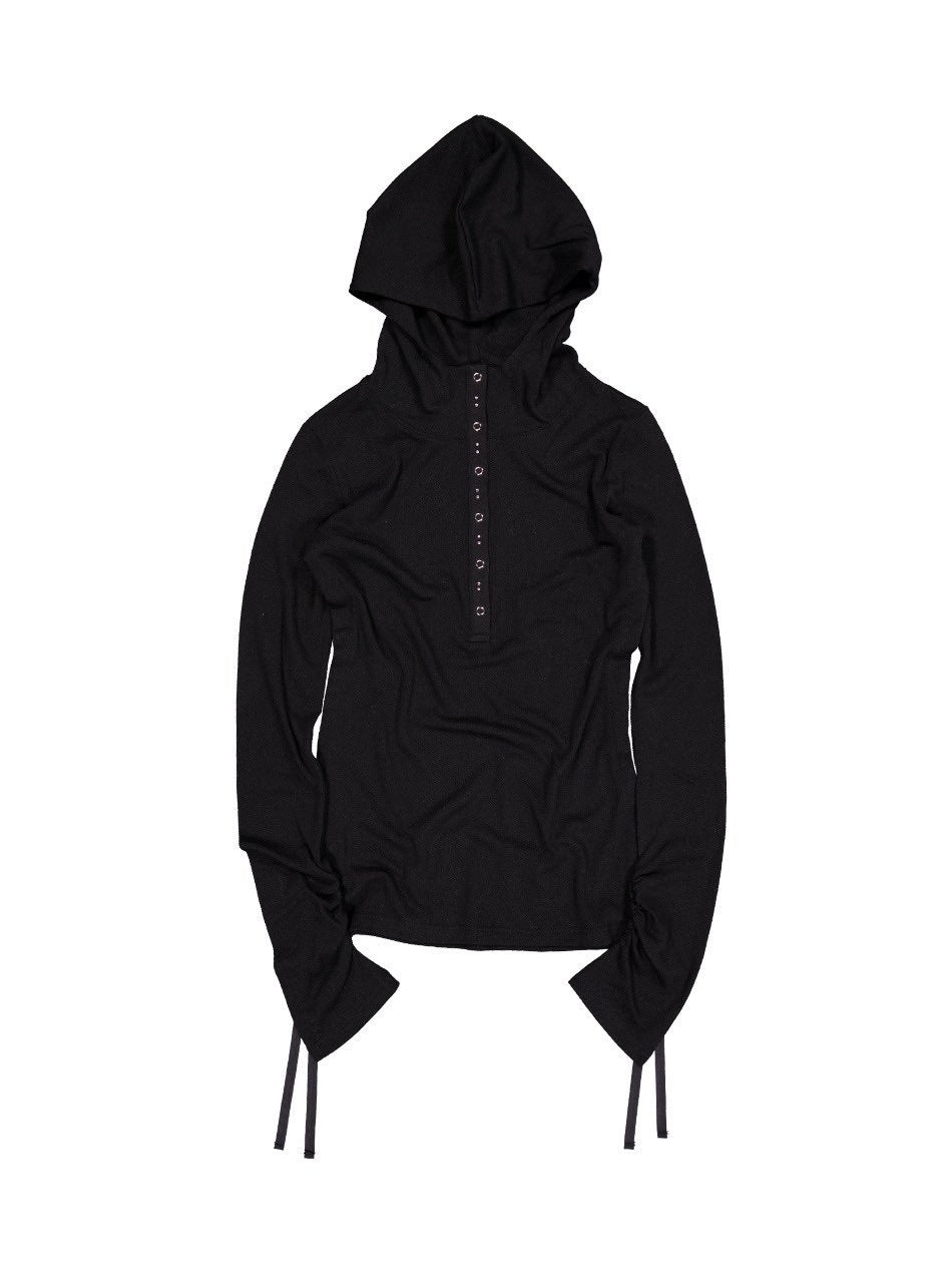 【SETUP‐EXE】RIVET BUTTON HOODIE TOP