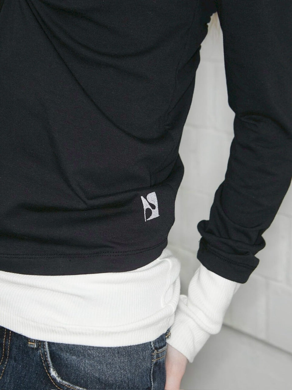 【NOT KNOWING】Back Strap Layered Top / 【ノットノーイング】バックストラップレイヤード長袖Tシャツ