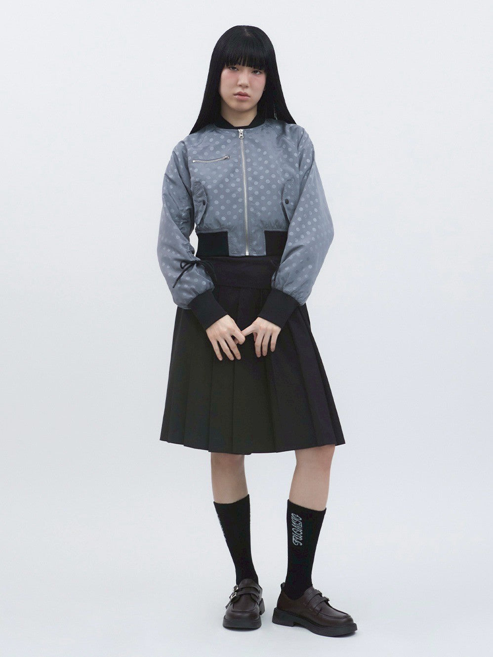 【TUOMIO】RIBBON DOT BOMBER