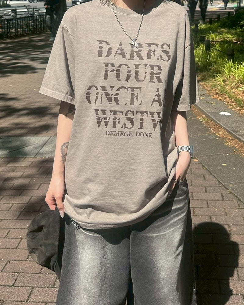 受注制【Chikashitsu +】pigment croque logo t-shirt (3color) / 【チカシツプラス】ピグメントオーバーサイズロゴ半袖Tシャツ