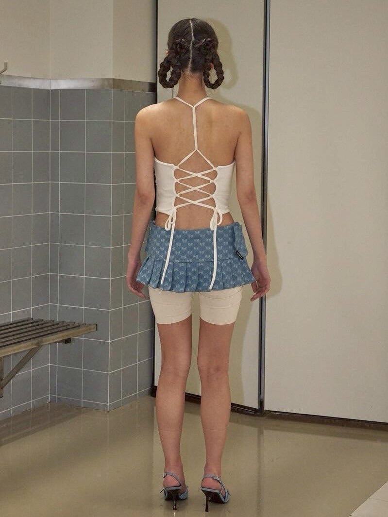 【ODDONEOUT】BACK STRING HALTER NECK TOP