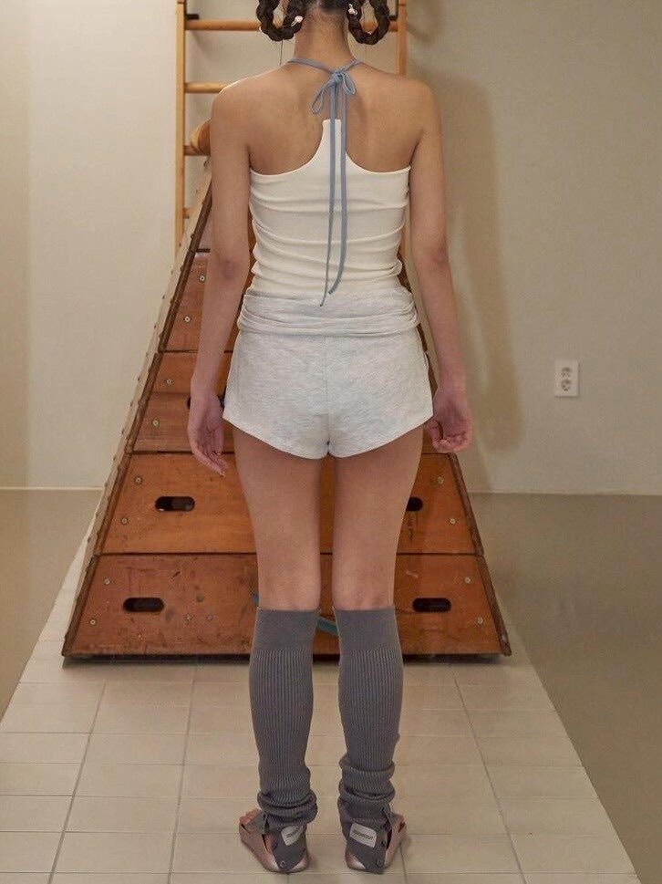 【ODDONEOUT】TWO LINE HALTER NECK TOP