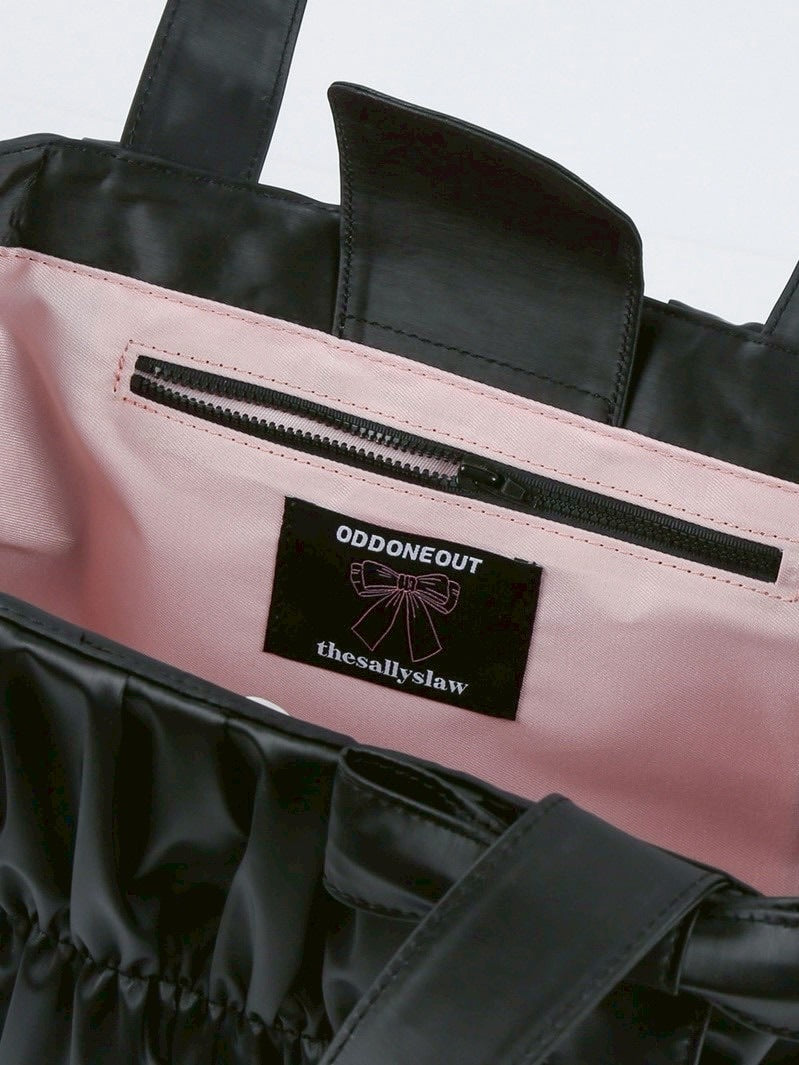 【ODDONEOUT】[ODDONEOUTXthesallyslaw] SHIRRING BAG / 【オッドワンアウト】シャーリングリボンハンドバッグ