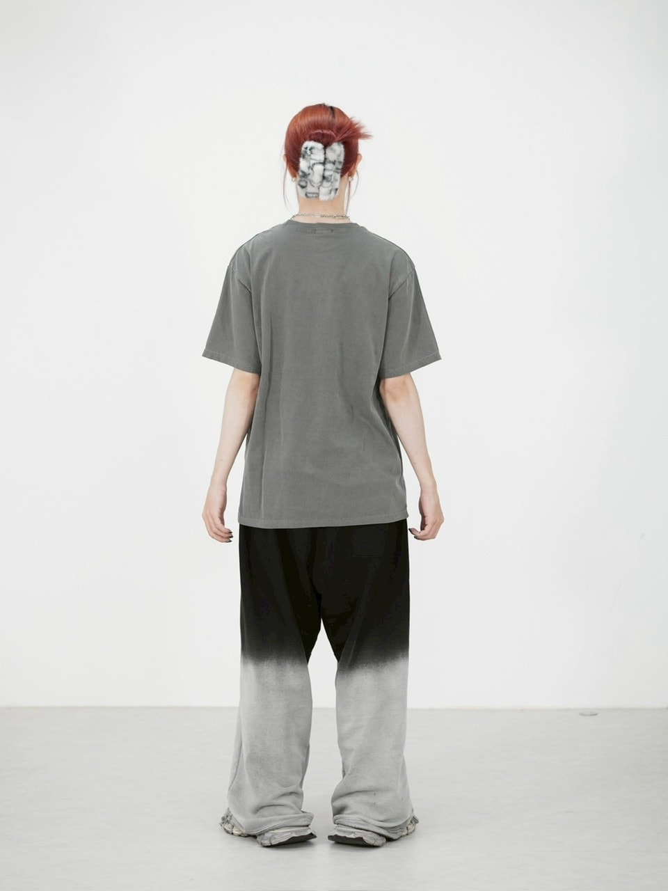 受注制【Chikashitsu +】gradation drawstring sweat pants / 【チカシツプラス】グラデーションドローコードスウェットパンツ