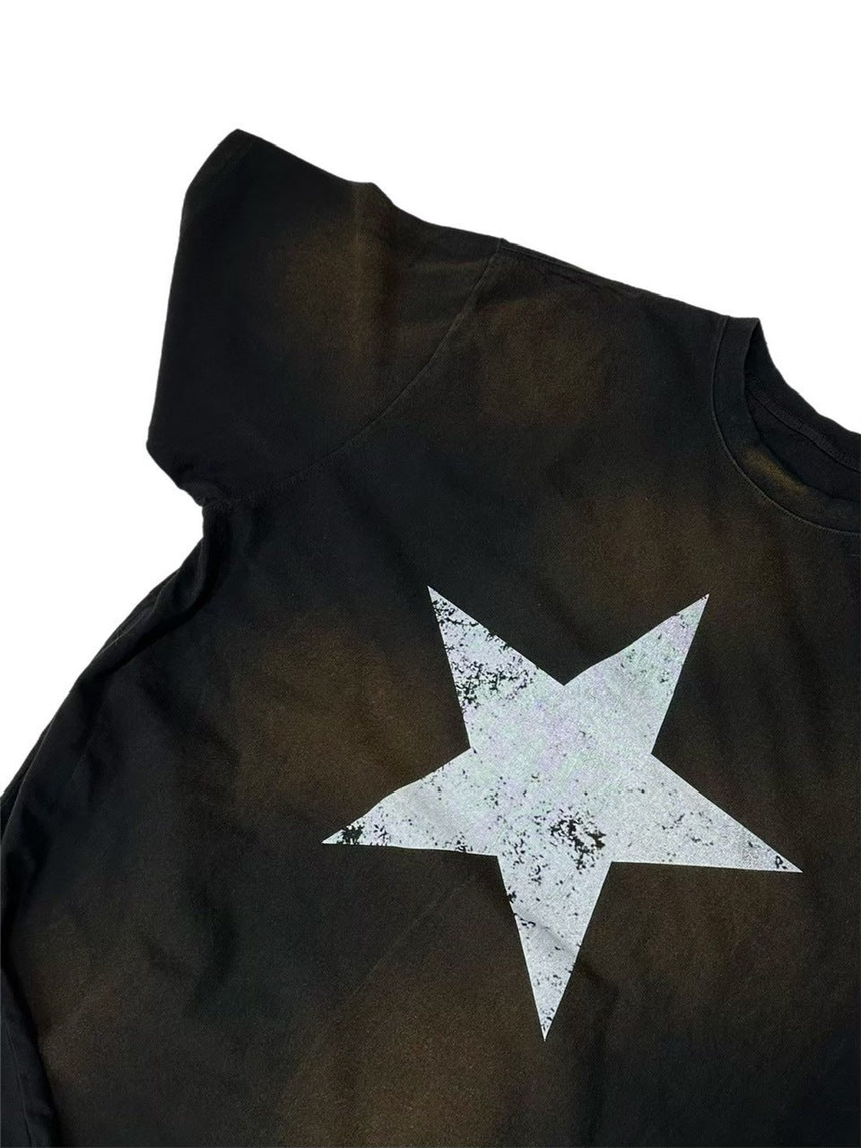 受注制【Chikashitsu +】pigment big star t-shirt (2color) / 【チカシツプラス】ピグメントビッグスタープリント半袖Tシャツ