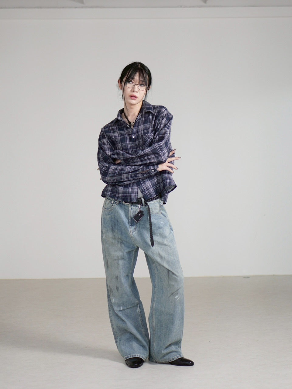 【Chikashitsu +】dirty wash semi wide denim (2color) / 【チカシツプラス】ダーティーウォッシングセミワイドデニムパンツ