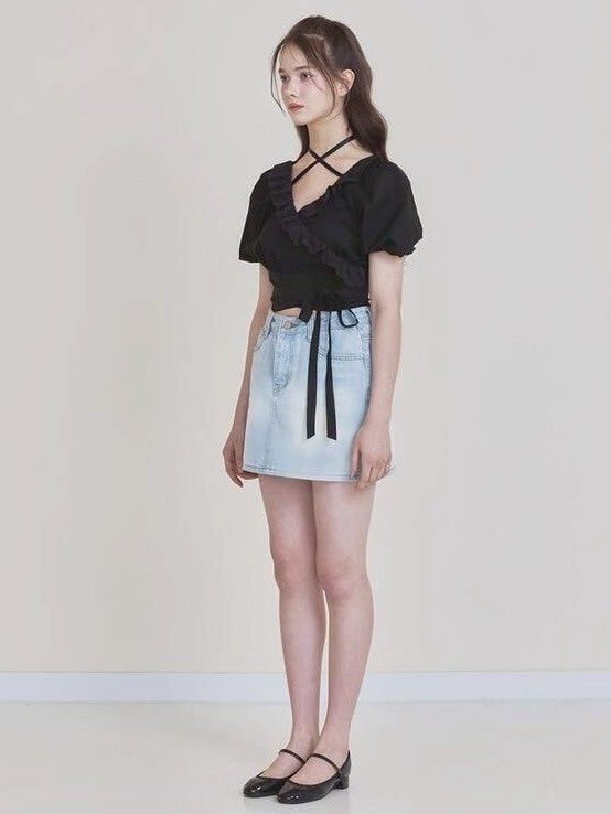 【NOTYOURROSE】Rosie wrap blouse