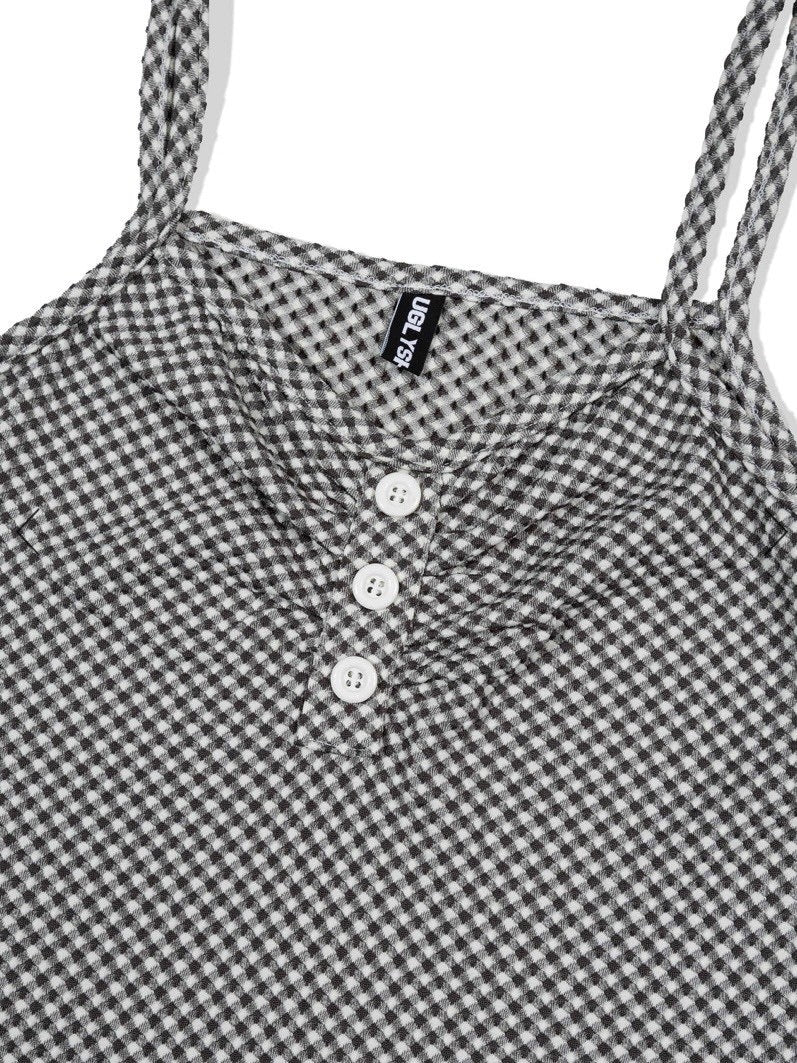 【Uglyshadow】CHECKERED LACE SLEEVELESS