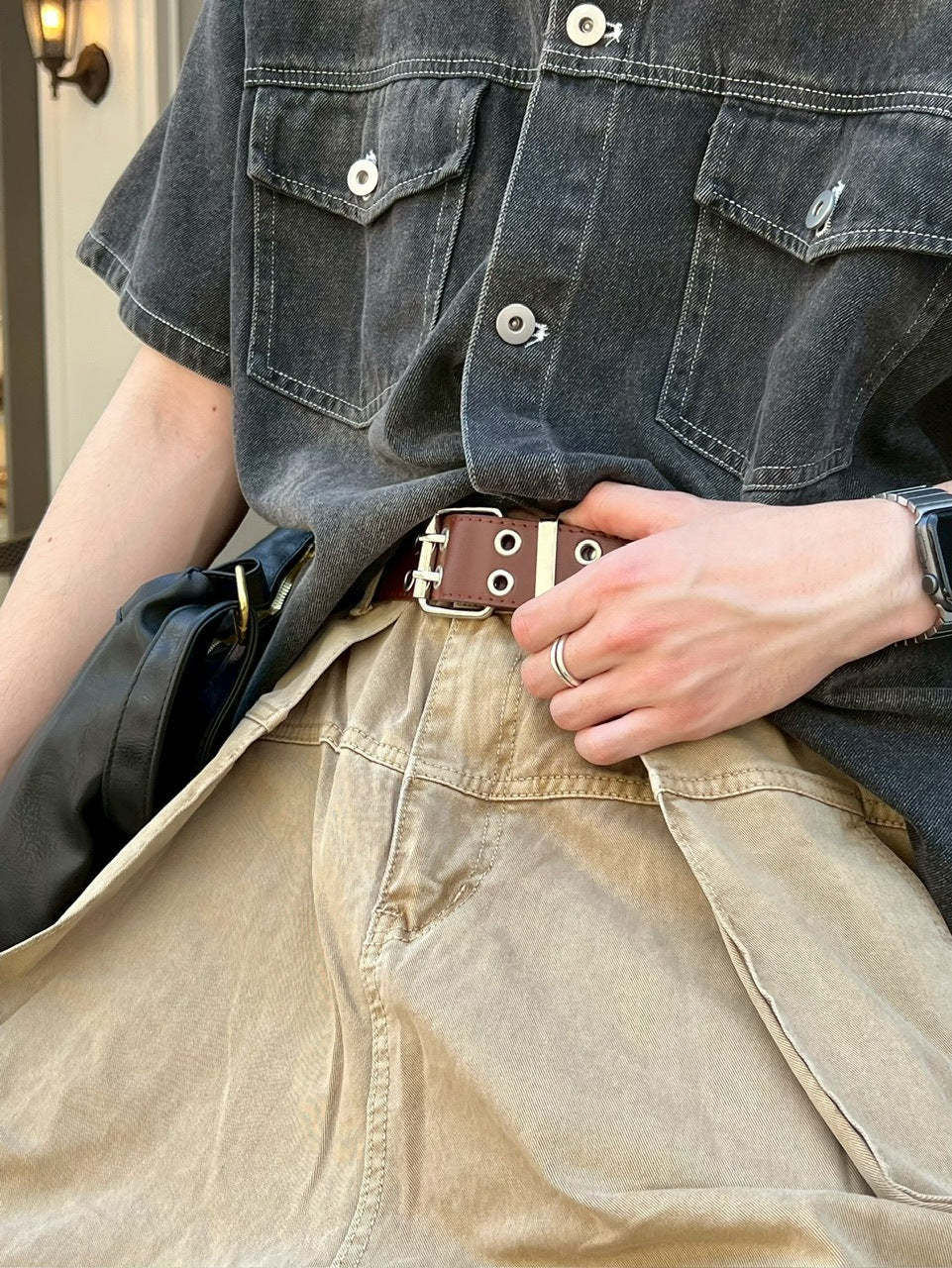 受注制【Chikashitsu +】eyelet belt (4color)