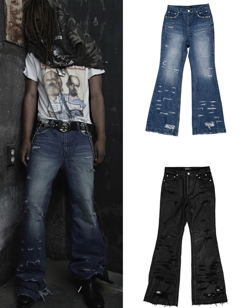 【SUNDAY OFF CLUB】RAVAGE Flared Denim